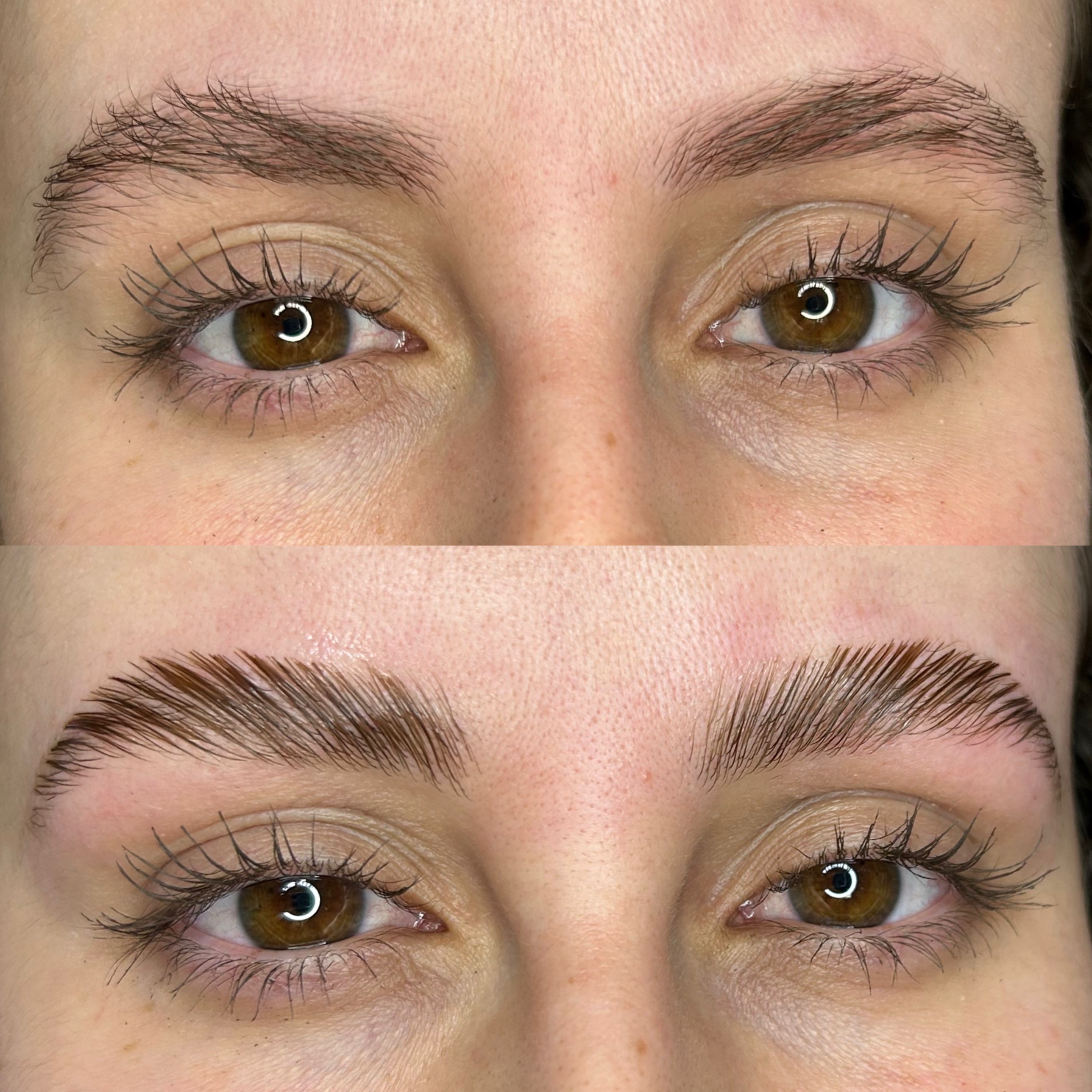Antes e depois — Brow Lamination